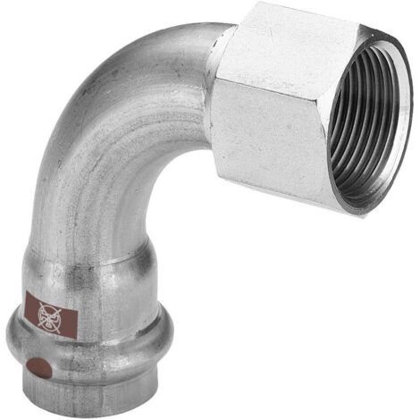 Viega Temponox Bogen 812515 18 mm x Rp 1/2, 90Grad, Stahl, nicht rostend, Rp-Gewinde, SC-Contur