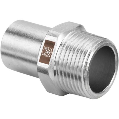 Viega Temponox Einsteckstück 812362 28 mm x R 1, Stahl, nicht rostend, R-Gewinde, Einsteckende