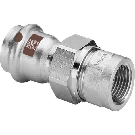 Viega Temponox-Raccord de transition, d 54mm, Rp 2 laiton nickelé, acier inoxydable modèle 1762, 812218