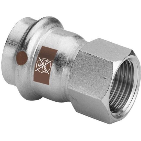 Viega Temponox Übergangsstück 811730 15 mm x Rp 3/8, Stahl, nicht rostend, Rp-Gewinde, SC-Contur