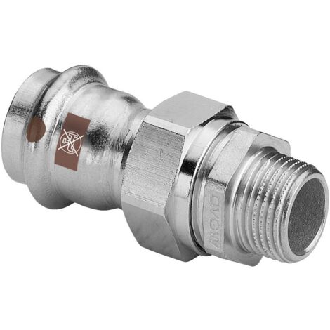 Viega Temponox Übergangsverschraubung mit SC-Contur 1765, d. 15mm x R 1/2", Stahl nichtrostend