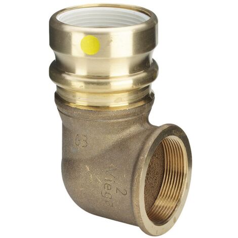 Viega Übergangsbogen 90 Grad mit SC Geopress 9614.2G in 63mm x Rp2 Rotguss