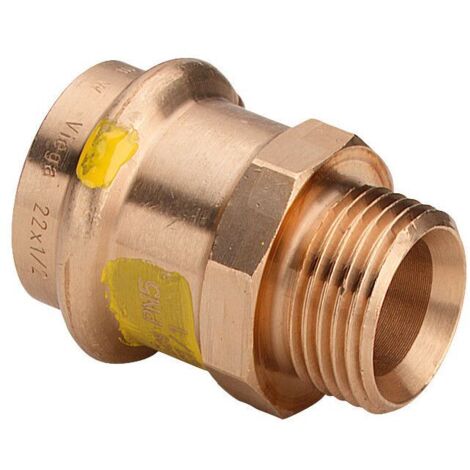 Viega Übergangsstück mit SC Profipress G 2611.5 für Gas in 15mm x G1/2 Rotguss