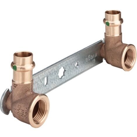 Viega – Unité de montage raccord multicouche 15 mm x Rp 2000 / 2 x 150 mm – 308681 – Bronze à canon ou silicium – Élément d'étanchéité EPDM