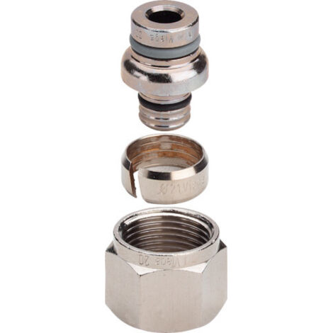 Viega Verschraubung 495442 16mm, Rotguss matt vernickelt