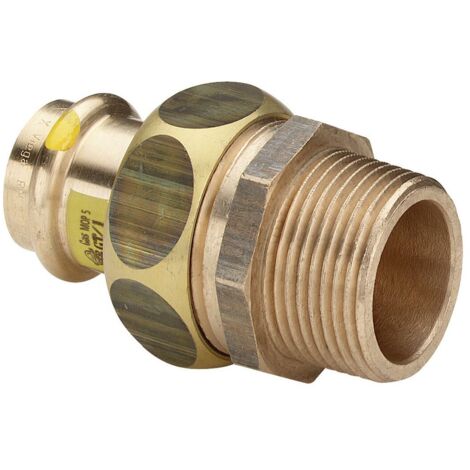 Viega Verschraubung mit SC Profipress G 2654 für Gas in 18mm x R1/2 Rotguss