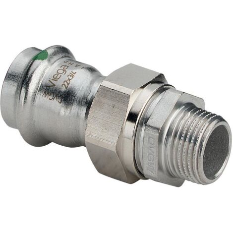 Viega Verschraubung mit SC Sanpress Inox 2365 in 42mm x R1 1/2 Edelstahl, 438357