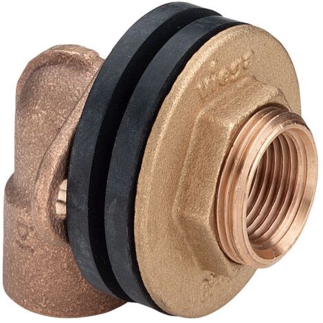 Viega Wanddurchführung 3426 Anschluss im Spülkasten in Rp1/2 x 30mm x Rp1/2 x G3/4 Rotguss