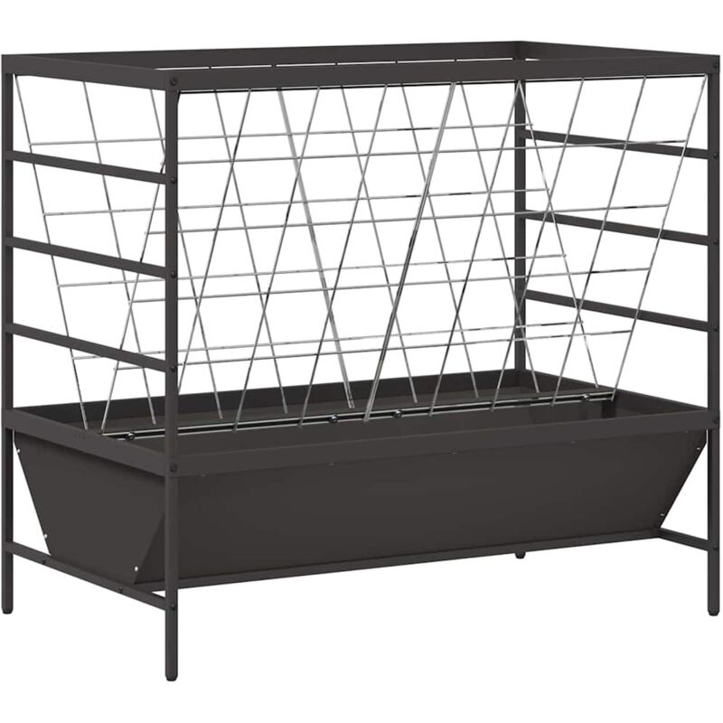 Viehfutterspender Schwarz 100 X 60 X 90 Cm Kaltgewalzter Stahl Vidaxl