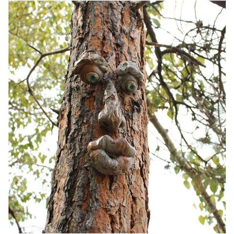 Lrapty - Vieil Homme Tree Hugger,Jardin Peeker Yard Art,Yard Art Sculpture Décorations Extérieur Sculpture Arbre Visage Jardin Arrière-Cour