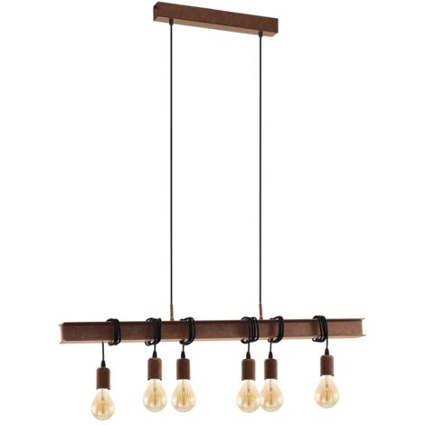 Vieille lampe pendante Eglo en métal brun antique uniquement des ampoules 220-240 V IP20 - Metallo