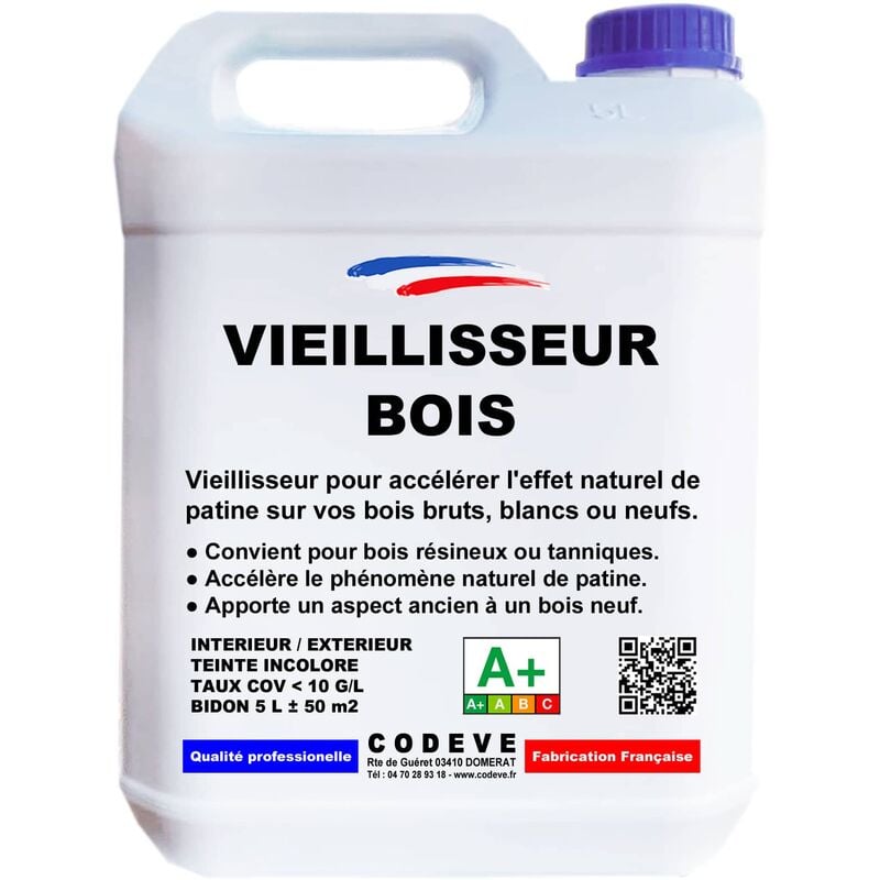 Codève Bois - Vieillisseur Bois - 5 l - Codeve Bois - Un Effet De Vieillissement Accéléré D'un Bois Brut, Blanc Ou Neuf.
