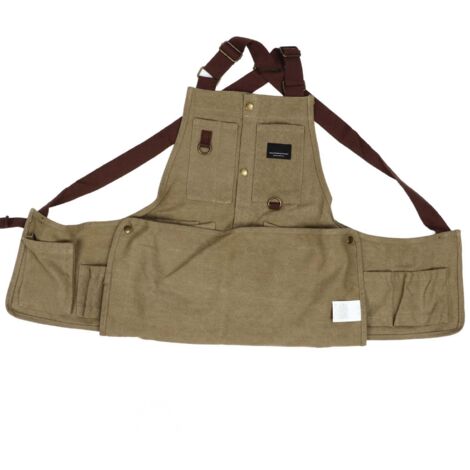 Vielseitige Campingjacke mit verstärkten Kanten, verstellbar für Angeln und Outdoor-Fotografie, Farbe Khaki.