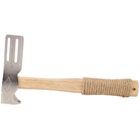 Vielseitiger magnetischer Dachdeckerhammer mit Holzgriff und rutschfestem Seil für die Schindelverlegung – 330 mm, Schmiedeeisen