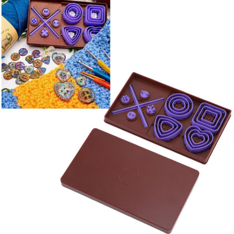 Vielseitiges Knopfset – Knopfmaschine mit 12 Stanzformen (4 Formen, 3 Größen) für Schmuck und Näharbeiten
