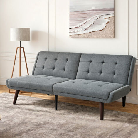 Vielseitiges, multifunktionales Zweisitzer-Sofa in Linoleumgrau