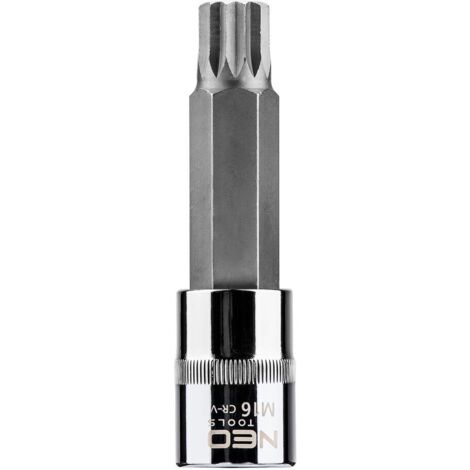 Vielzahn-Bit auf 1/2"-Stecknuss, M16 x 100 mm