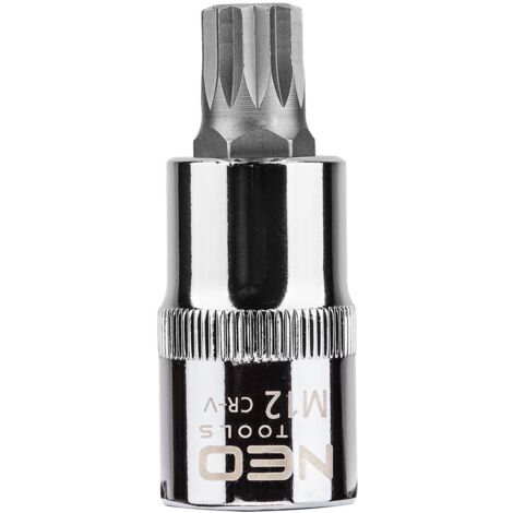 Vielzahn-Bit auf 1/2"-Steckschlüssel, M12 x 55 mm