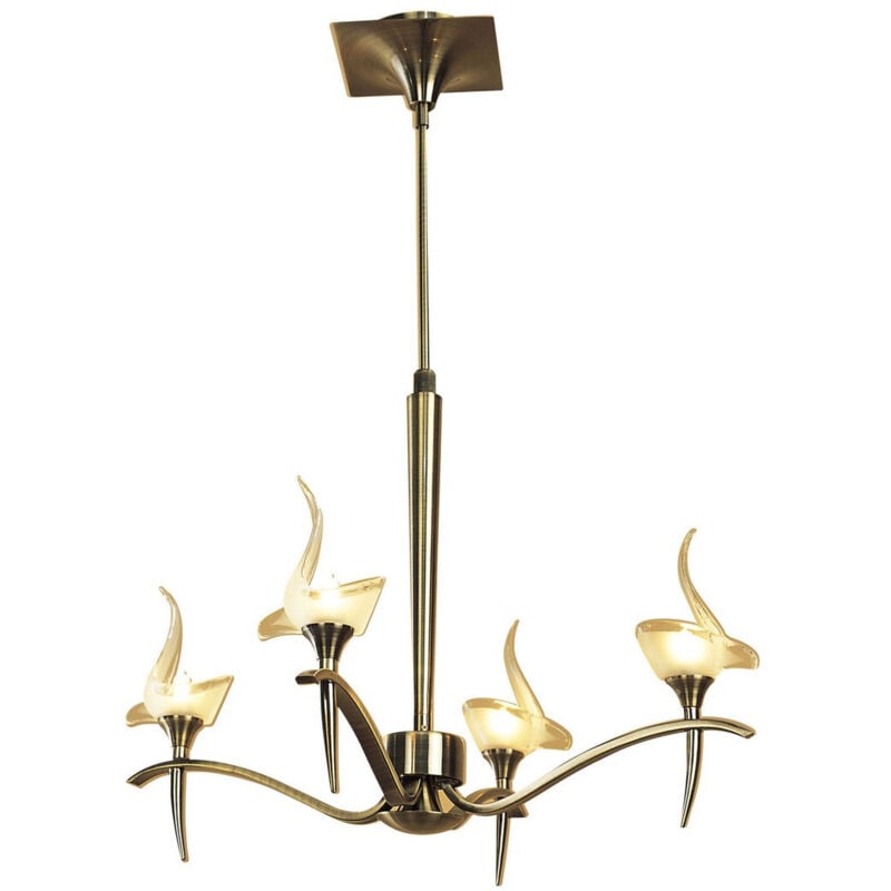 

Viena lámpara colgante telescópica redonda 4 bombillas G9, latón antiguo