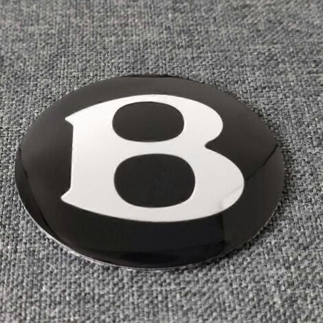 Vier 56-mm-Radnabenkappen-Aufkleber für Bentley Flying Spur Modelle 2009-2017 (schwarz).