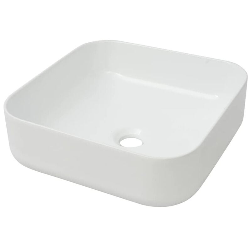 Nova - fimei Lavabo carré Céramique Blanc 38x38x13,5 cm