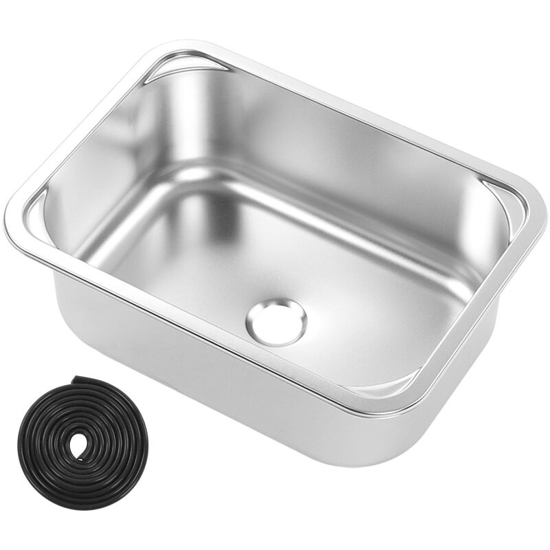 Eosnow - vier carré pour camping-car, 345x245x136mm, lavabo à main encastré en acier inoxydable 304, avec vidange de 40mm, pour camping-car, Van,