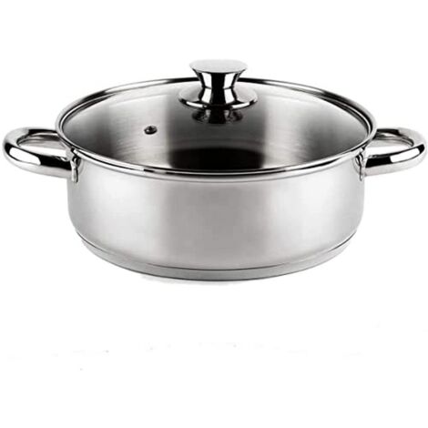 Vier CI14 Casseruola Diametro 14 cm, in Acciaio Inox 18/10, Induzione