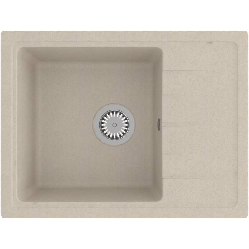 Helloshop26 - vier de cuisine avec trou de trop-plein 58 x 44 cm granit beige