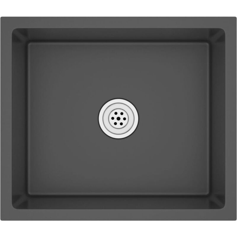 Helloshop26 - vier de cuisine fait main 51 x 44 cm acier inoxydable noir