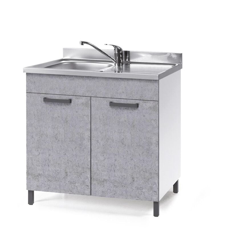 Vier de cuisine gris béton 2 portes Cm 80x50xH 85