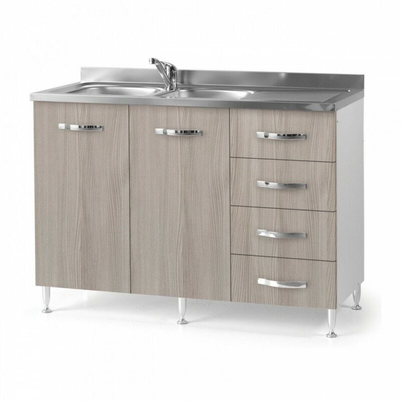 Argonauta - vier de cuisine orme 2 portes avec tiroirs dx Cm 120x50xH 85