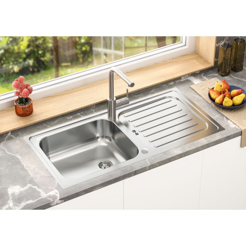 Respekta - vier en acier inoxydable à encastrer Évier de cuisine 100 x 50 cm