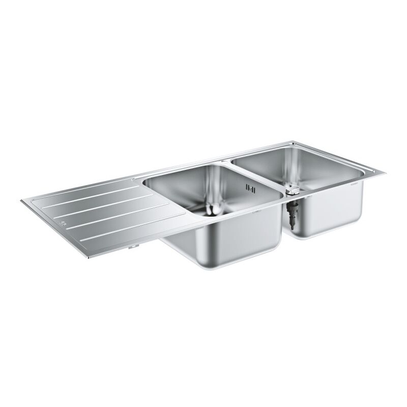 Grohe - Evier à encastrer 2 bacs K500 quickfix réversible avec vidage auto