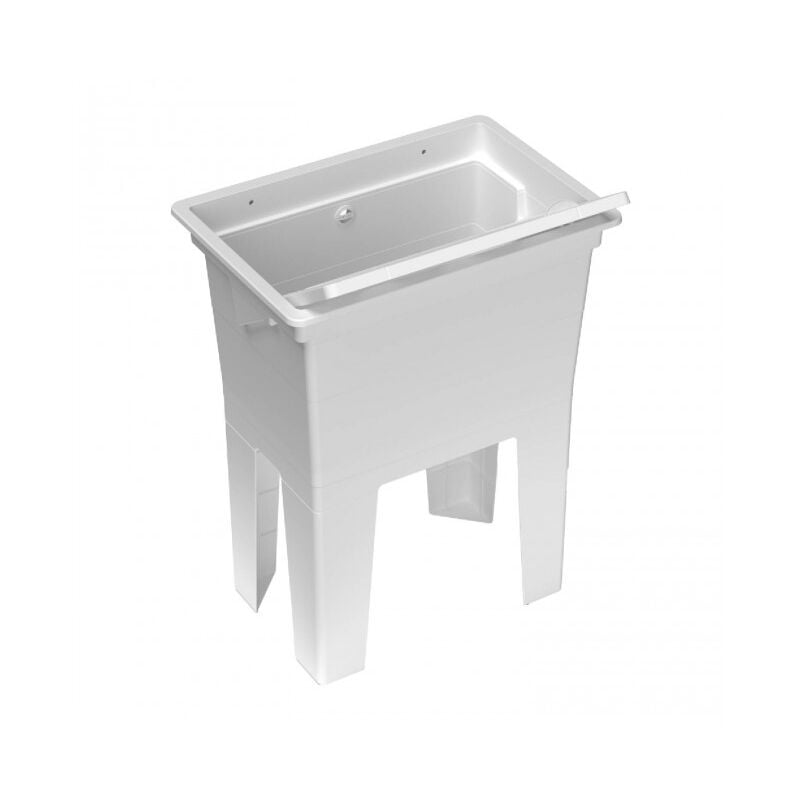 Lavabo monobloc en résine blanc Mongardi