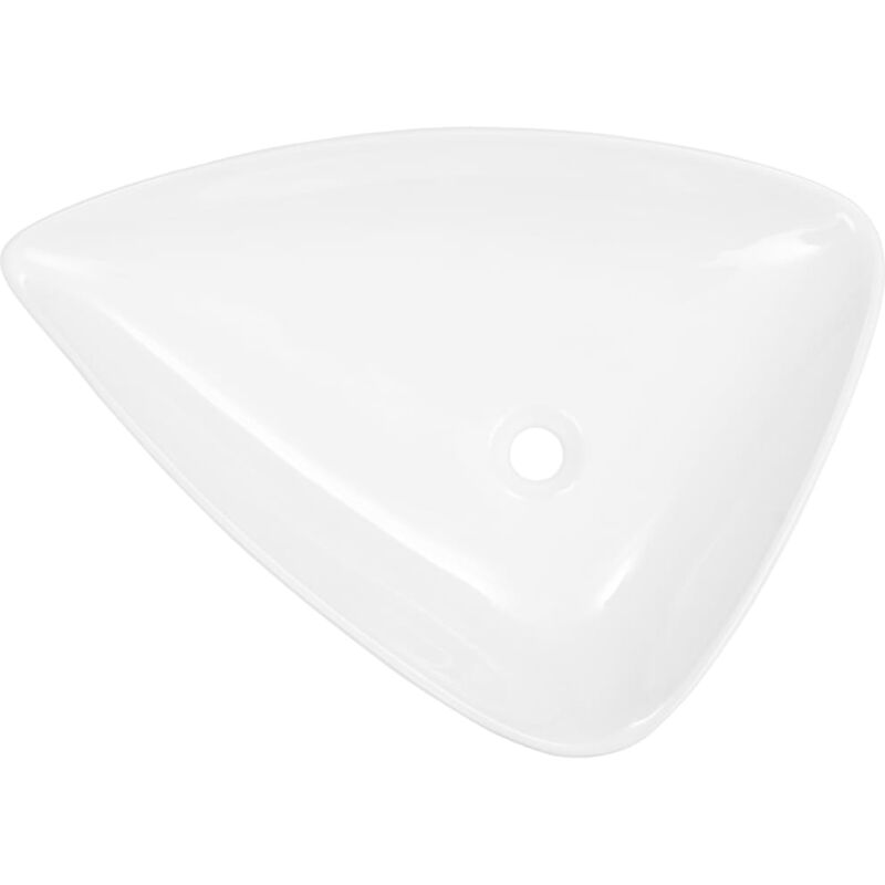 Vier triangulaire céramique toilette lavabo de salle bain vasque 64,5 cm blanc