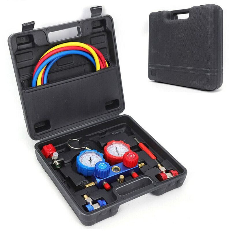 Senderpick - 2-Way Air Conditioning Assist pour R134a R22 R12 R404A R410A R502 Manomètre + Boîte