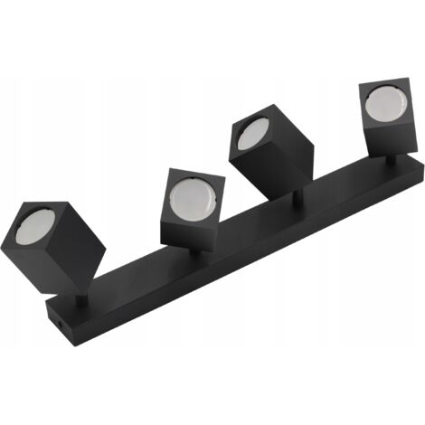 Vierfachstrahl-Deckenleuchte GU10 40W schwarz LOFT QUANTUS