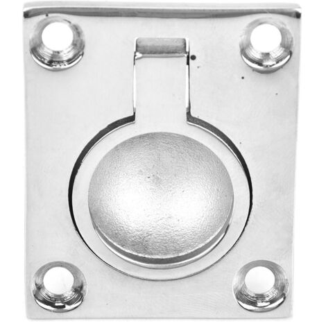 Vierkant-Hebegriff in Marinequalität aus Edelstahl 316 mit M4-Schraubbefestigungen für bündige Montage - Abmessungen 48 x 38 mm (1,89 x 1,5 Zoll)