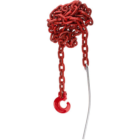 Vierkantkette mit Schlinghaken und Durchstichnadel Güte 8 zul. Zugkraft LC 3250 daN, Länge 2,5 m, Kette Ø 7 mm