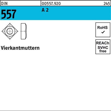 Vierkantmutter DIN 557 M 10 SW 17A 2 100 Stück