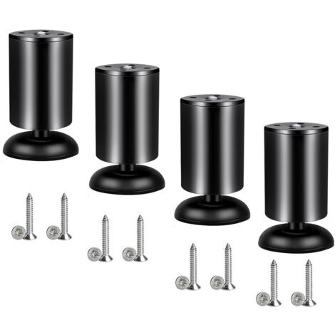 Vierteilige Möbelfüße aus Edelstahl, geeignet für Schreibtische, Sofas, Tische, 120 mm, schwarz