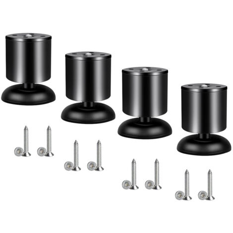 Vierteilige Möbelfüße aus Edelstahl, geeignet für Schreibtische, Sofas, Tische, 80 mm, schwarz