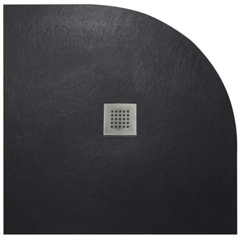 Viertelkreis-Duschwanne STRATO 90x90 cm - Schwarz - Widerstandsfähig und einfach zu installieren - Badezimmer - Dusche