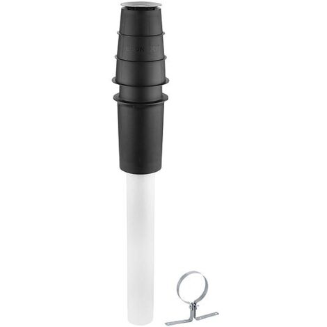 Viessmann AZ-Dachdurchführung, Ø 80/125 mm, Kunststoff (PPs) / Aluminiumblech, weiß, Befestigungsschelle schwarz - 7373271