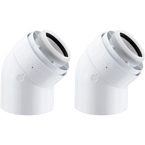 Viessmann Bogen 45° konzentrisch Ø 60/100 (2 Stk.) - Farbe weiß - 7373227