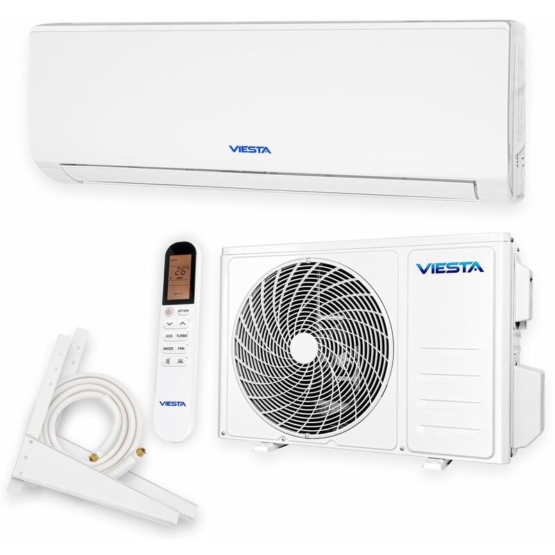 

VIESTA 09SM Acondicionador de aire split conjunto completo con oro titanio 9000 BTU 2,6kW R32 A++ WiFi Ready sistema de climatización con accesorios