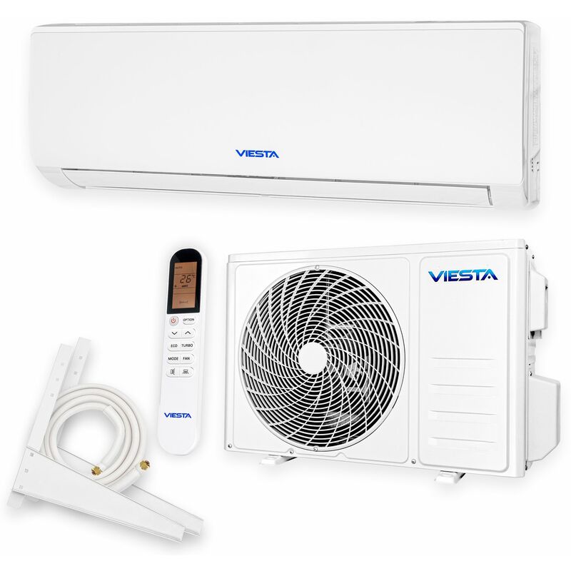 

VIESTA 12SM Acondicionador de aire split conjunto completo con oro titanio 12000 BTU 3,4kW R32 A++ WiFi Ready sistema de climatización con accesorios