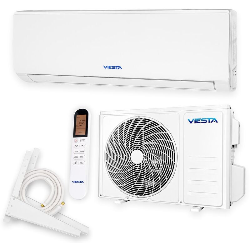 

VIESTA 12SQ Acondicionador de aire split conjunto completo con conexión rápida oro titanio 12000 BTU 3,4kW R32 A++ WiFi ready sistema de climatización