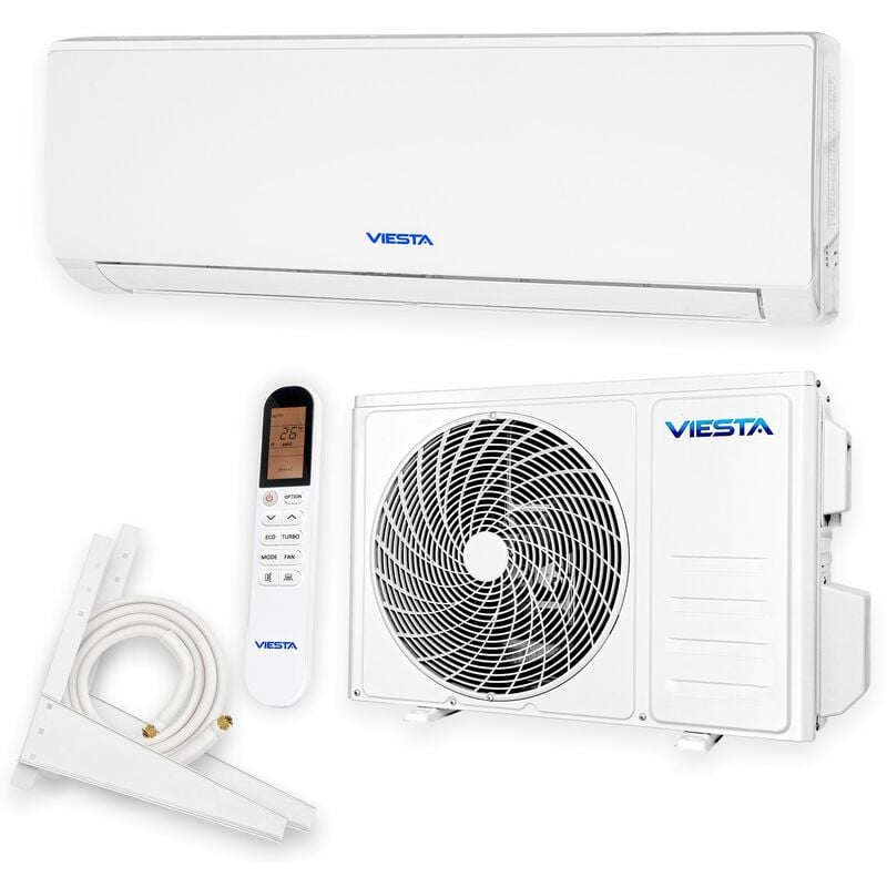 

VIESTA 18SM Acondicionador de aire split conjunto completo con oro titanio 18000 BTU 5,1kW R32 A++ WiFi Ready sistema de climatización con accesorios