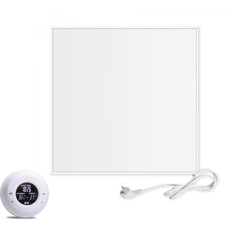 Viesta CF360 60x60cm Panel Radiador de infrarrojos para techos Carbon Crystal (última tecnología) Calefacción ultradelgado Blanco - 360 W + Viesta Termostato TH20